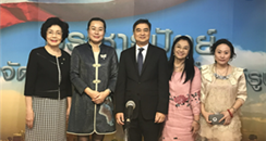 泰国民主党主席阿披实会见中国纹绣艺术代表团